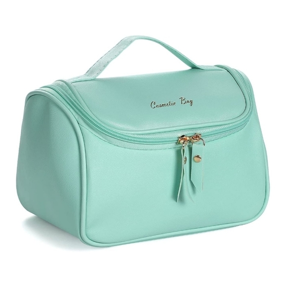 Handbags - ❌SOLD❌ Travel Makeup Organizer Bag Large Capacity PU LEATHER Seafoam Green
